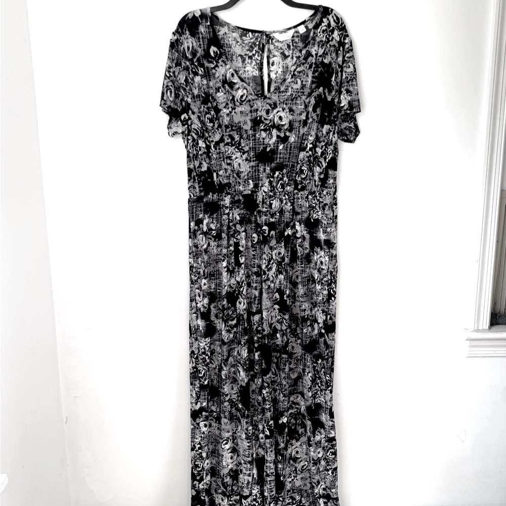 Mlle Gabrielle Black Rose Wide Leg Jumpsuit